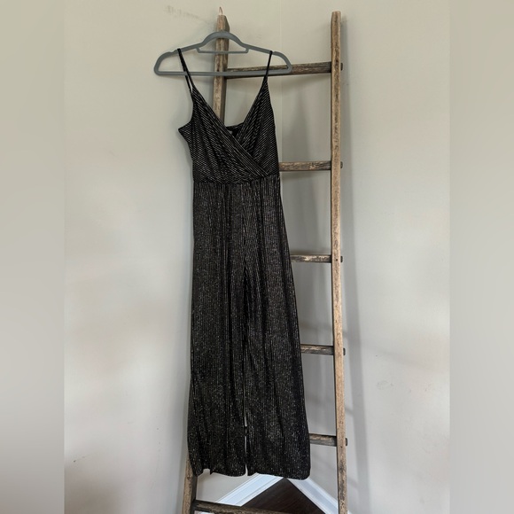 Altar'd State Pants - Altar’d State Adjustable Spaghetti Strap Sparkle Stripe Jumpsuit Size M